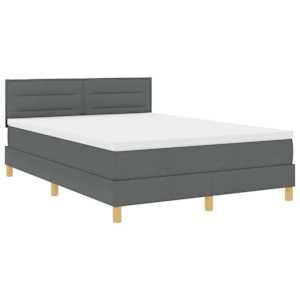 Postel s boxspringem s polštářem Tmavě šedá 160 x 200 cm textil - obrázek 4