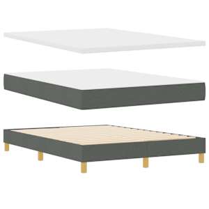 Postel s boxspringem s polštářem Tmavě šedá 160 x 200 cm textil - obrázek 5