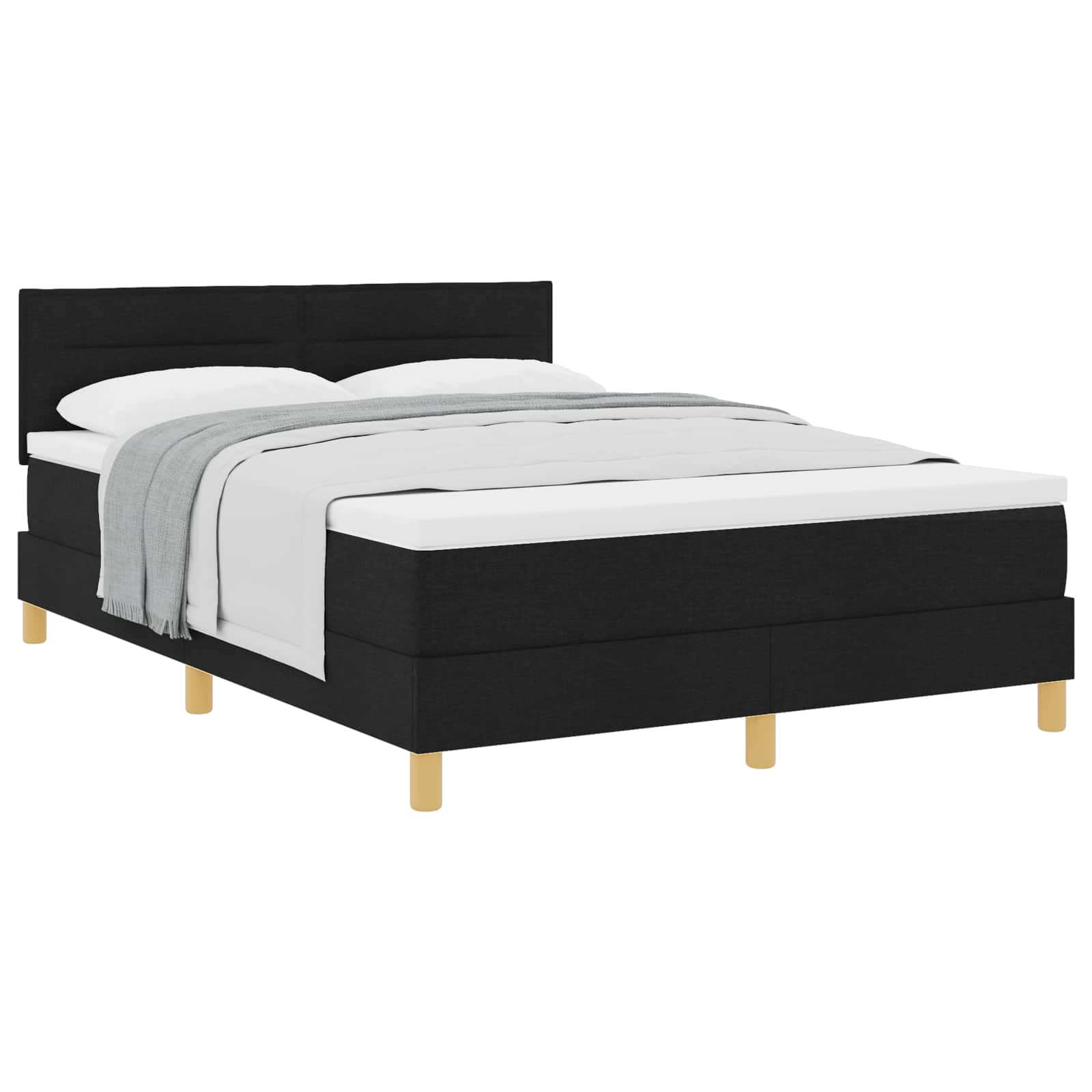 Thumbnail - vidaXL Boxspringbett mit Matratze Schwarz 160 x 200 cm Stoff