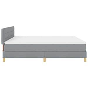 Postel s boxspringem s čelo Světle šedá 180 x 200 cm textil - obrázek 8