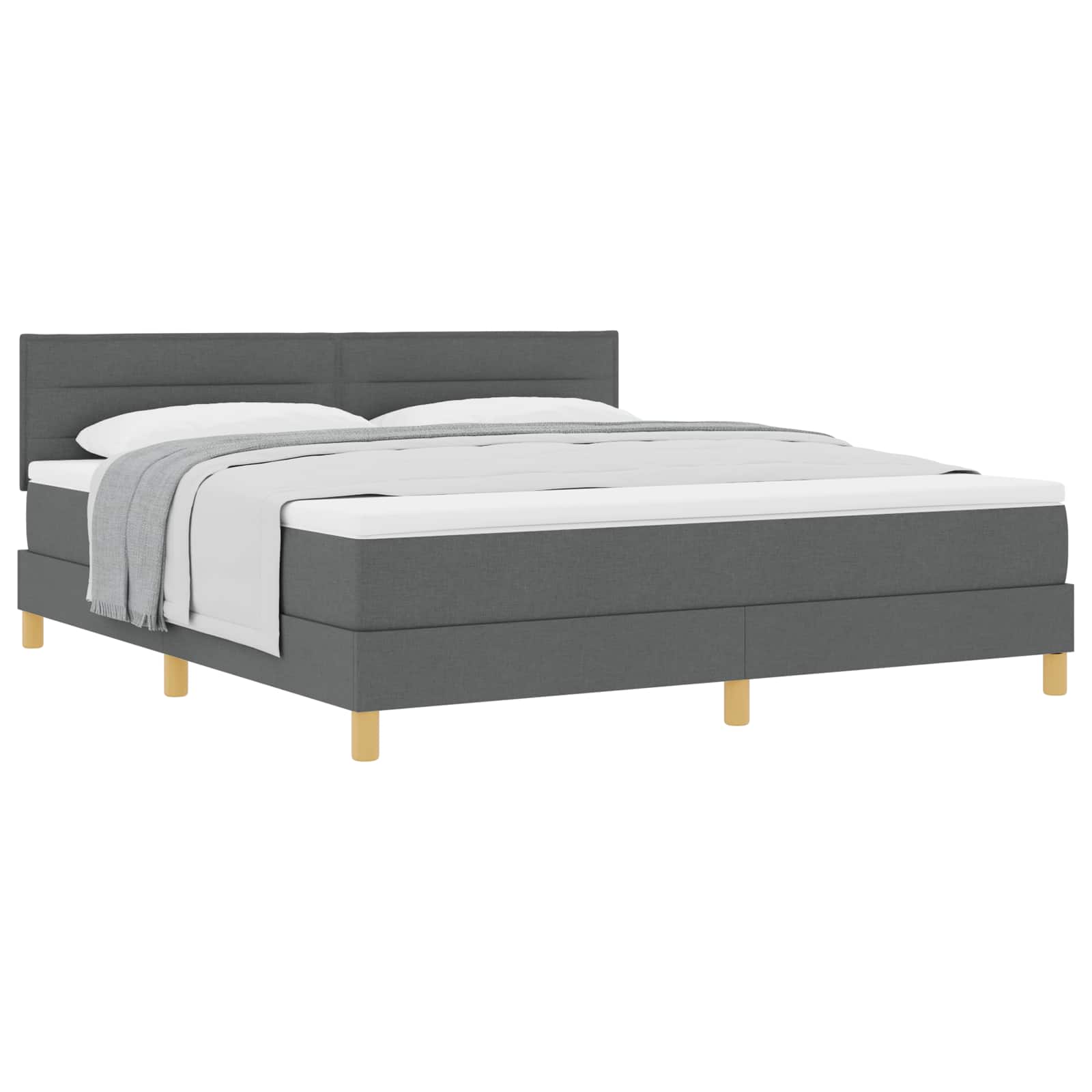 Thumbnail - vidaXL Boxspringbett mit Matratze Dunkelgrau 180 x 200 cm Stoff