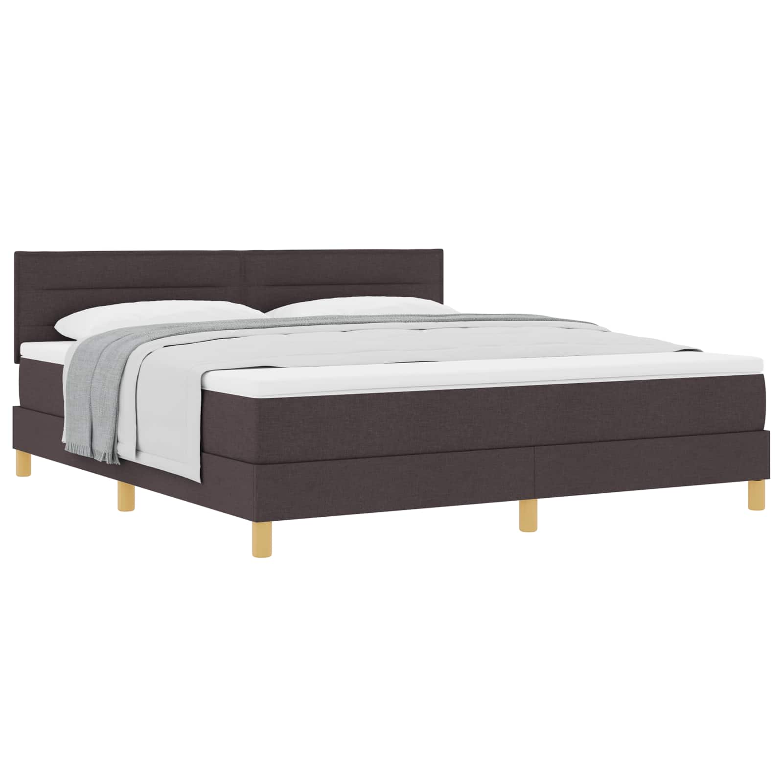 Thumbnail - vidaXL Boxspringbett mit Kissen Dunkelbraun 180 x 200 cm Stoff