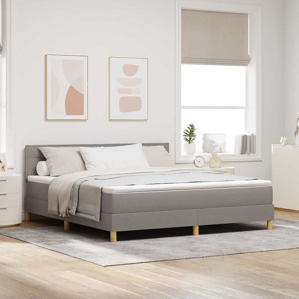 Postel s boxspringem s polštářem Taupe 180 x 200 cm textil