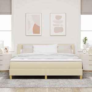 Postel s boxspringem s polštářem Krémová 180 x 200 cm textil - obrázek 3