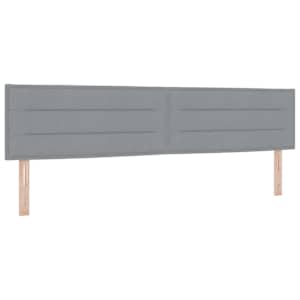 Postel s boxspringem s čelo Světle šedá 200 x 200 cm textil - obrázek 6