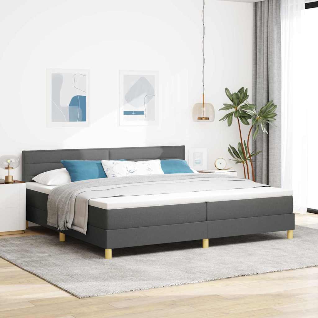 Boxspringbett mit Matratze Dunkelgrau 200x200 cm Stoff