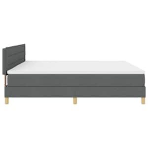 Postel s boxspringem s polštářem Tmavě šedá 200 x 200 cm textil - obrázek 8