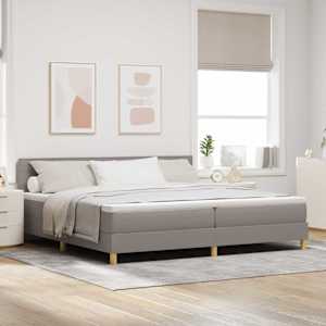 Postel s boxspringem s polštářem Taupe 200 x 200 cm textil - obrázek 1