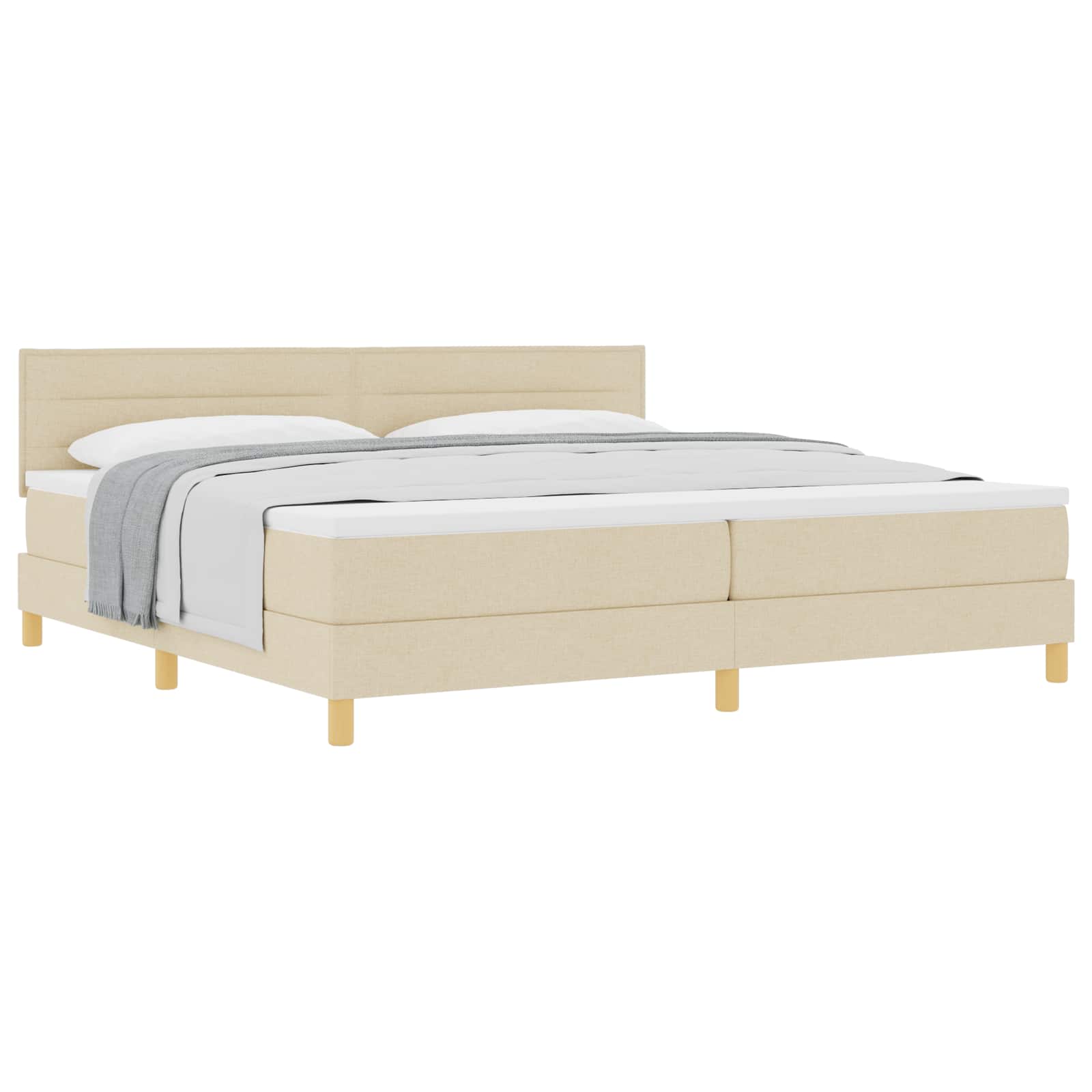 Thumbnail - vidaXL Boxspringbett mit Matratze Creme 200 x 200 cm Stoff