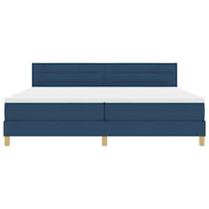 Postel s boxspringem s polštářem Modrá 200 x 200 cm textil - obrázek 7