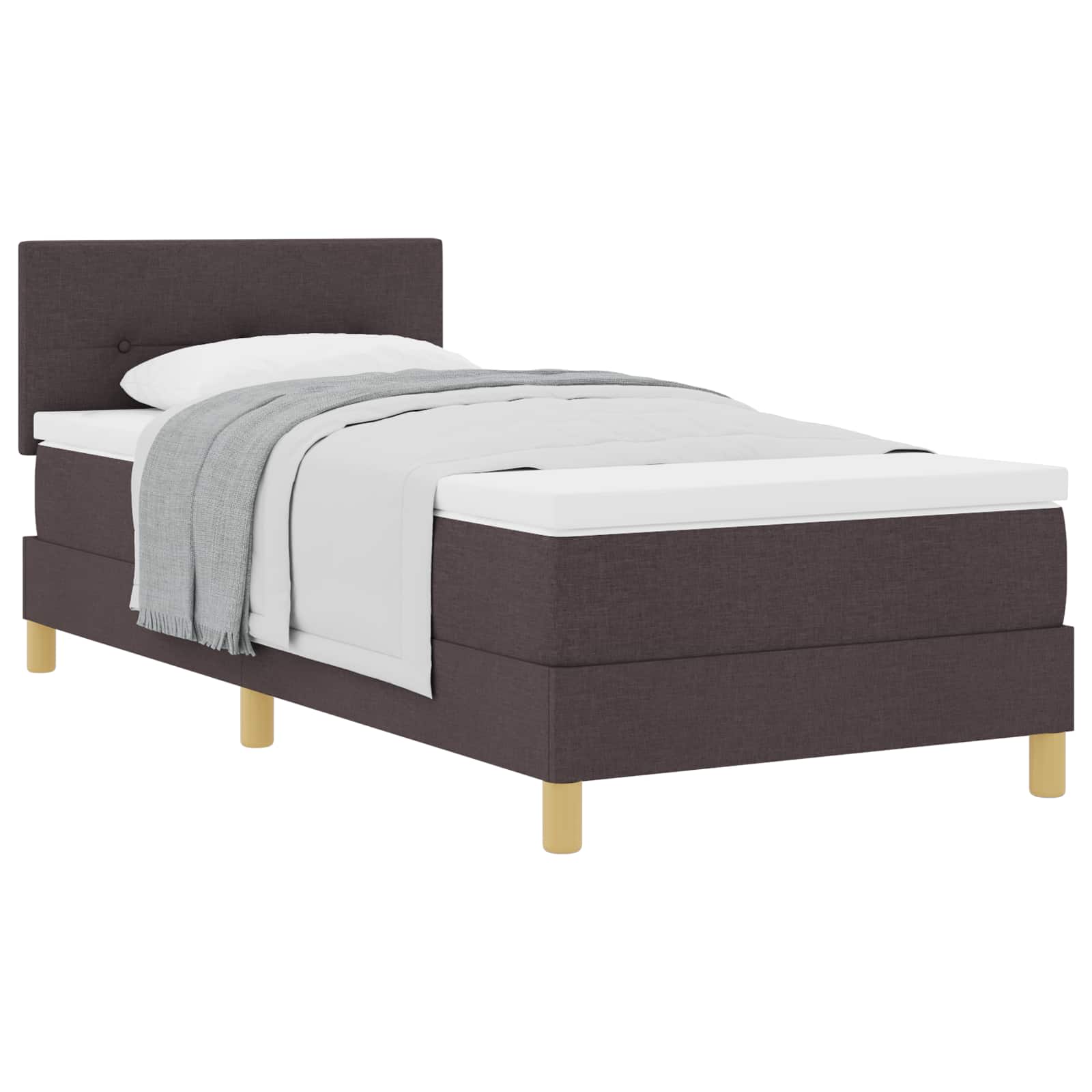 Thumbnail - vidaXL Boxspringbett mit Matratze Dunkelbraun 80 x 200 cm Stoff