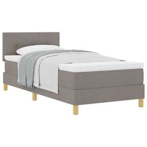 Postel s boxspringem s matrací s čelo Taupe 80 x 200 cm textil - obrázek 2