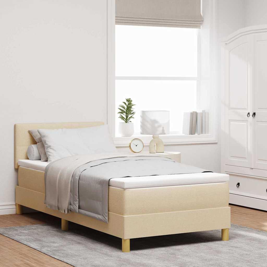 Boxspringbett mit Matratze Creme 80x200 cm Stoff