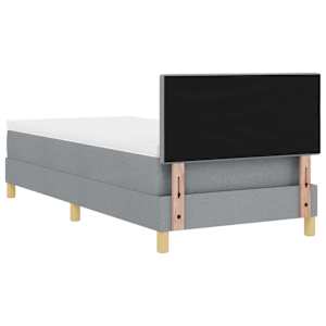 Postel s boxspringem s polštářem Světle šedá 90 x 190 cm textil - obrázek 9