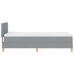 Postel s boxspringem s polštářem Světle šedá 90 x 190 cm textil - obrázek 8