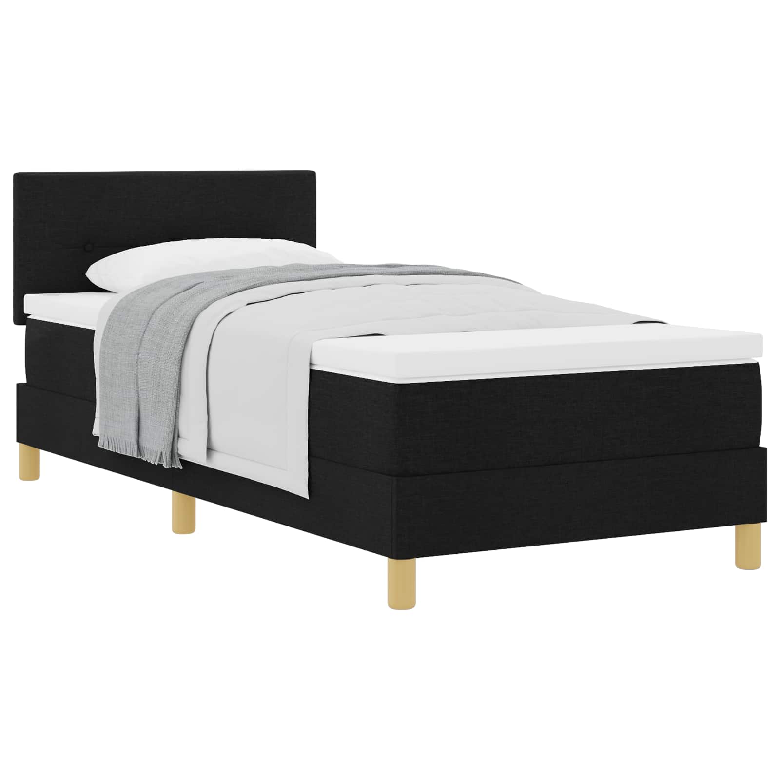 Thumbnail - vidaXL Boxspringbett mit Matratze Schwarz 90 x 190 cm Stoff