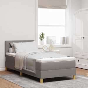 Postel s boxspringem s matrací s čelo Taupe 90 x 200 cm textil - obrázek 1