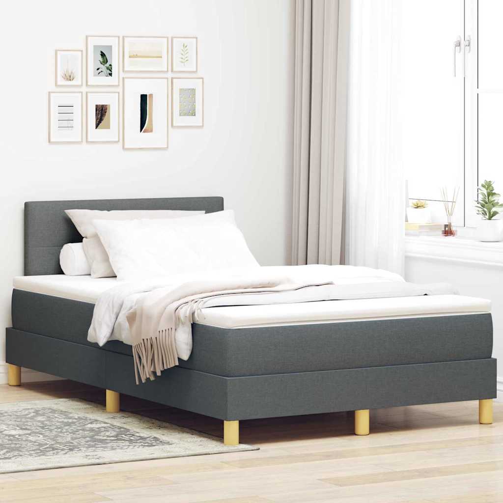 Box Spring Voodi koos Madratsiga Tumehall 120x190 cm Kangas