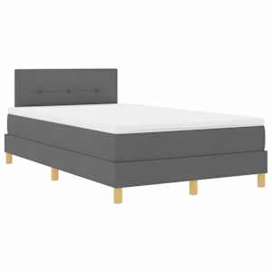 Postel s boxspringem s polštářem Tmavě šedá 120 x 190 cm textil - obrázek 4
