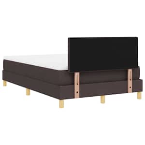 Postel s boxspringem s čelo Tmavě hnědá 120 x 190 cm textil - obrázek 9