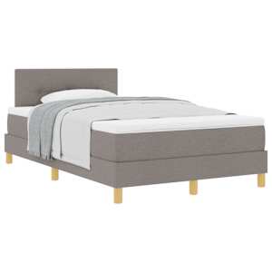 Postel s boxspringem s matrací s čelo Taupe 120 x 190 cm textil - obrázek 2