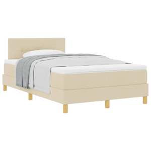 Postel s boxspringem s polštářem Krémová 120 x 190 cm textil - obrázek 2