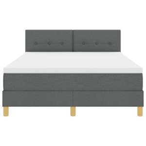 Postel s boxspringem s polštářem Tmavě šedá 140 x 190 cm textil - obrázek 7