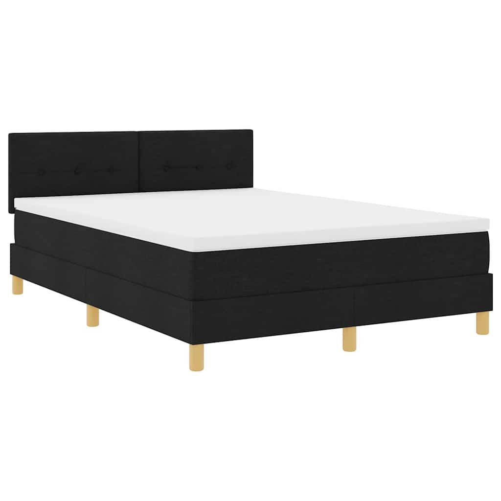 Postel s boxspringem s polštářem Černá 140 x 190 cm textil 3338918