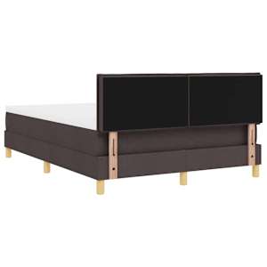 Postel s boxspringem s čelo Tmavě hnědá 140 x 190 cm textil - obrázek 9