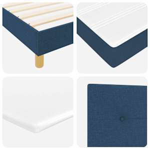 Postel s boxspringem s matrací s čelo Modrá 140 x 190 cm textil - obrázek 10