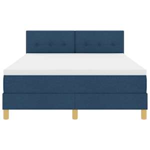 Postel s boxspringem s matrací s čelo Modrá 140 x 190 cm textil - obrázek 7