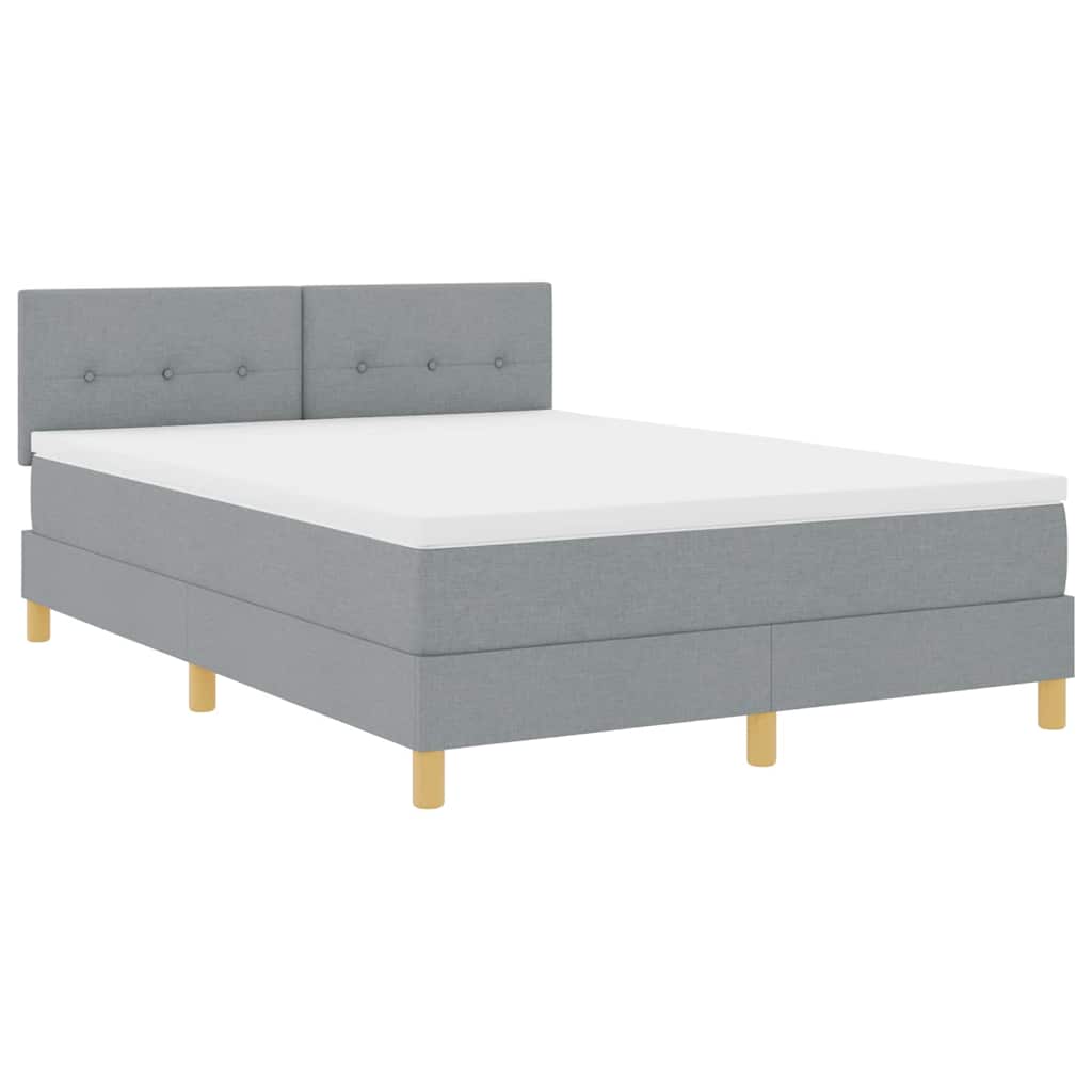 Thumbnail - vidaXL Boxspringbett mit Matratze Hellgrau 140x200 cm Stoff