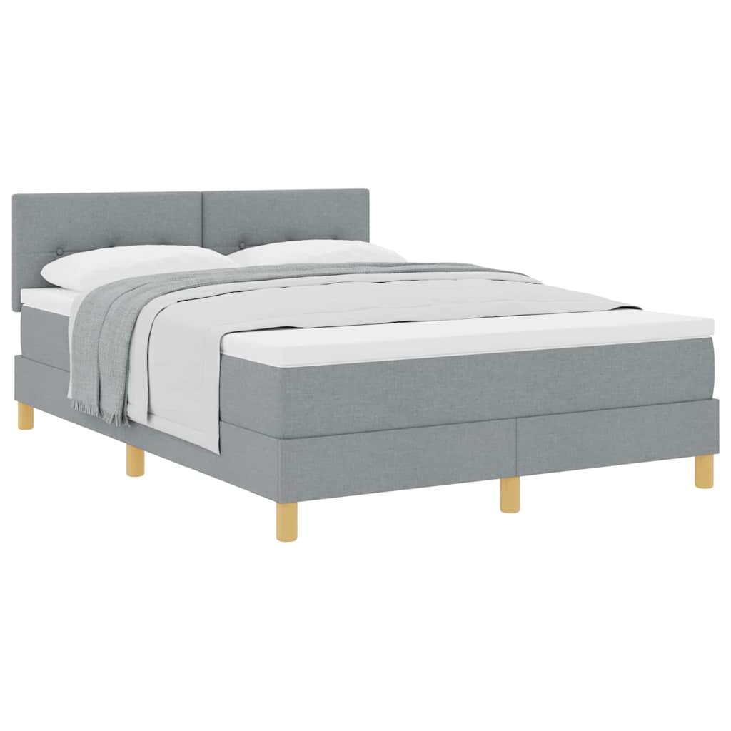 Thumbnail - vidaXL Boxspringbett mit Matratze Hellgrau 140x200 cm Stoff