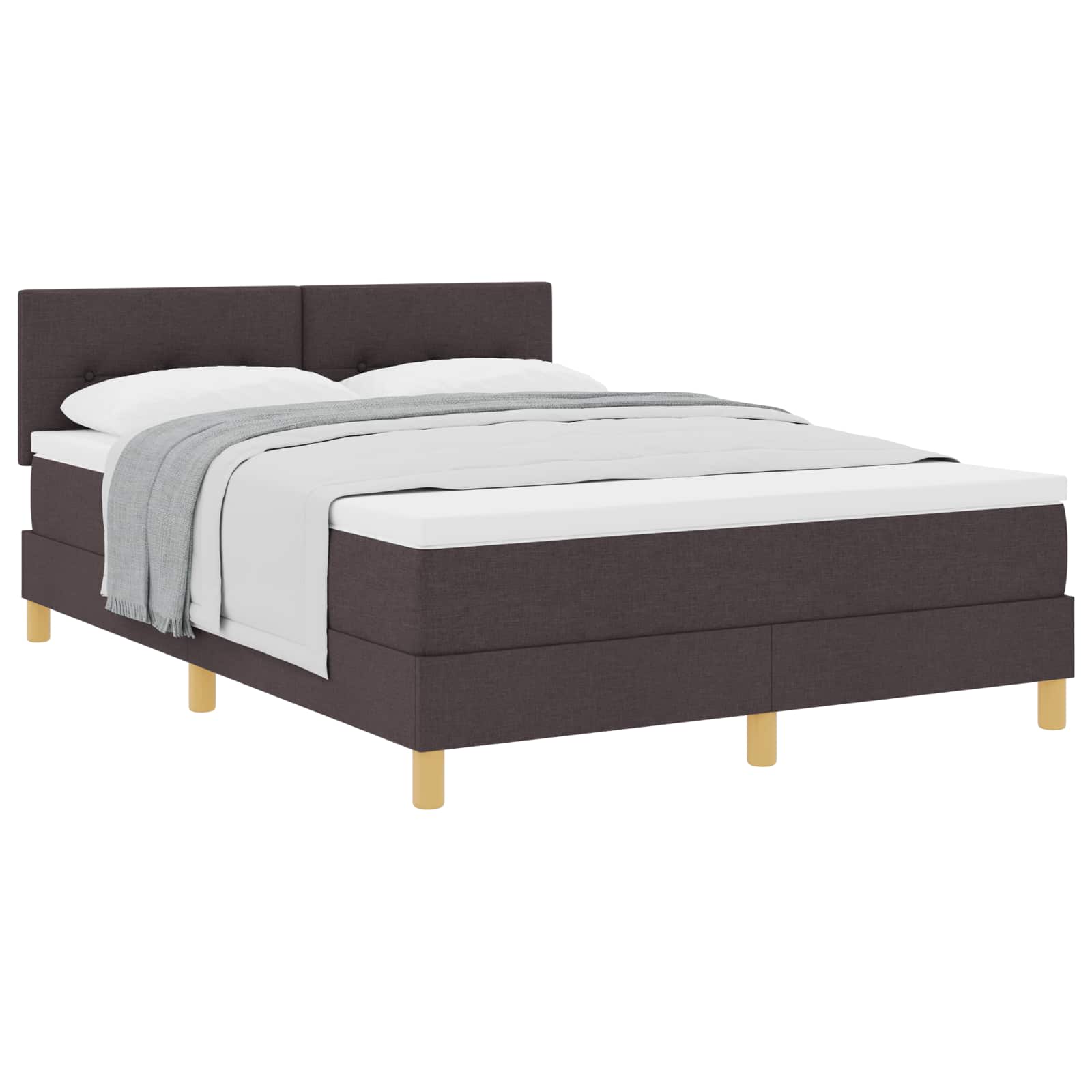Thumbnail - vidaXL Boxspringbett mit Matratze Dunkelbraun 140 x 200 cm Stoff