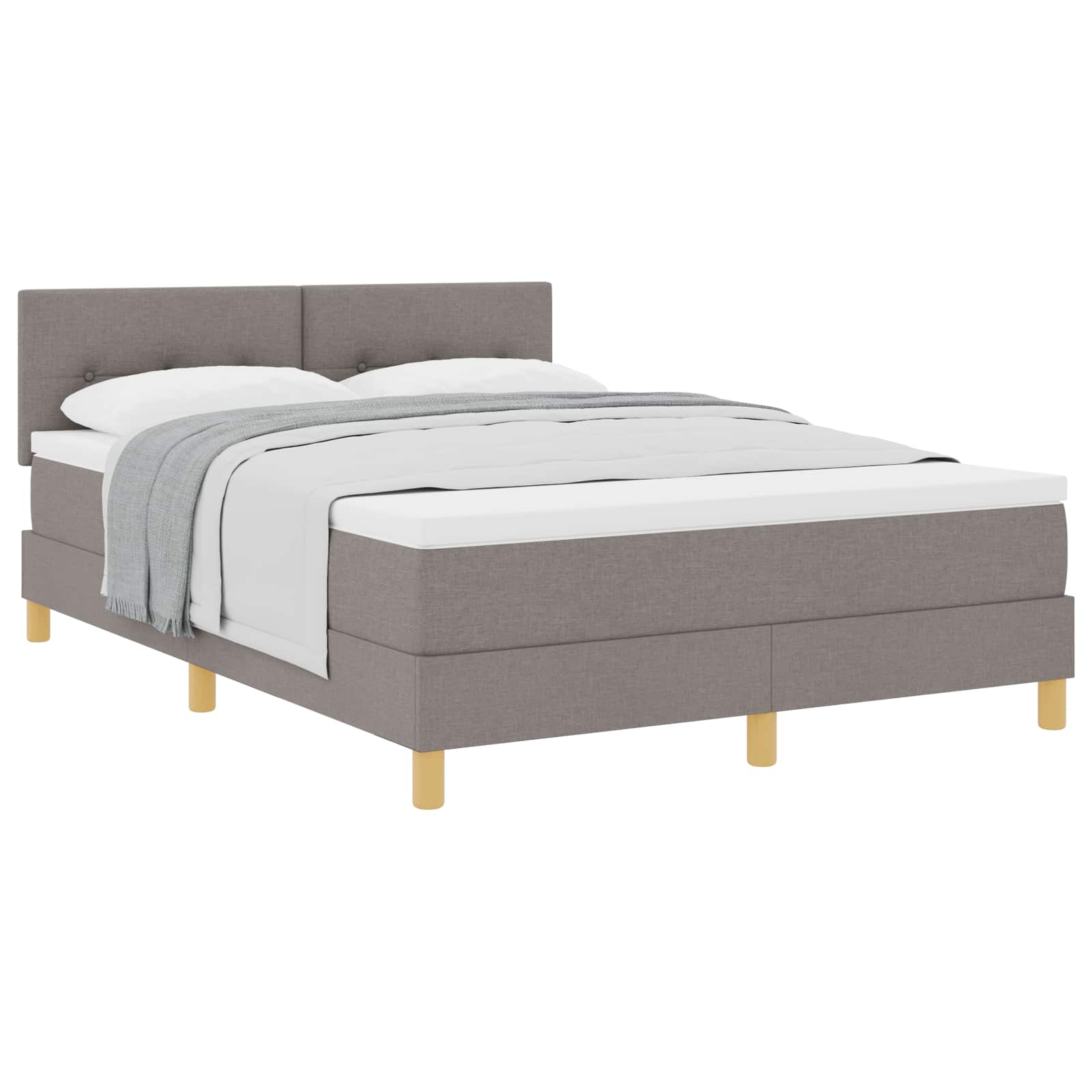 Thumbnail - vidaXL Boxspringbett mit Matratze Taupe 140 x 200 cm Stoff