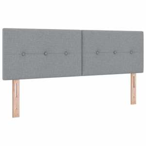 Postel s boxspringem s čelo Světle šedá 160 x 200 cm textil - obrázek 6