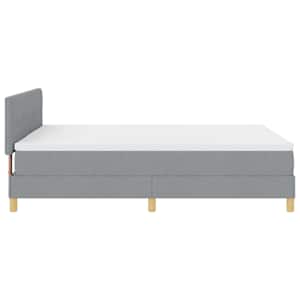 Postel s boxspringem s čelo Světle šedá 160 x 200 cm textil - obrázek 8