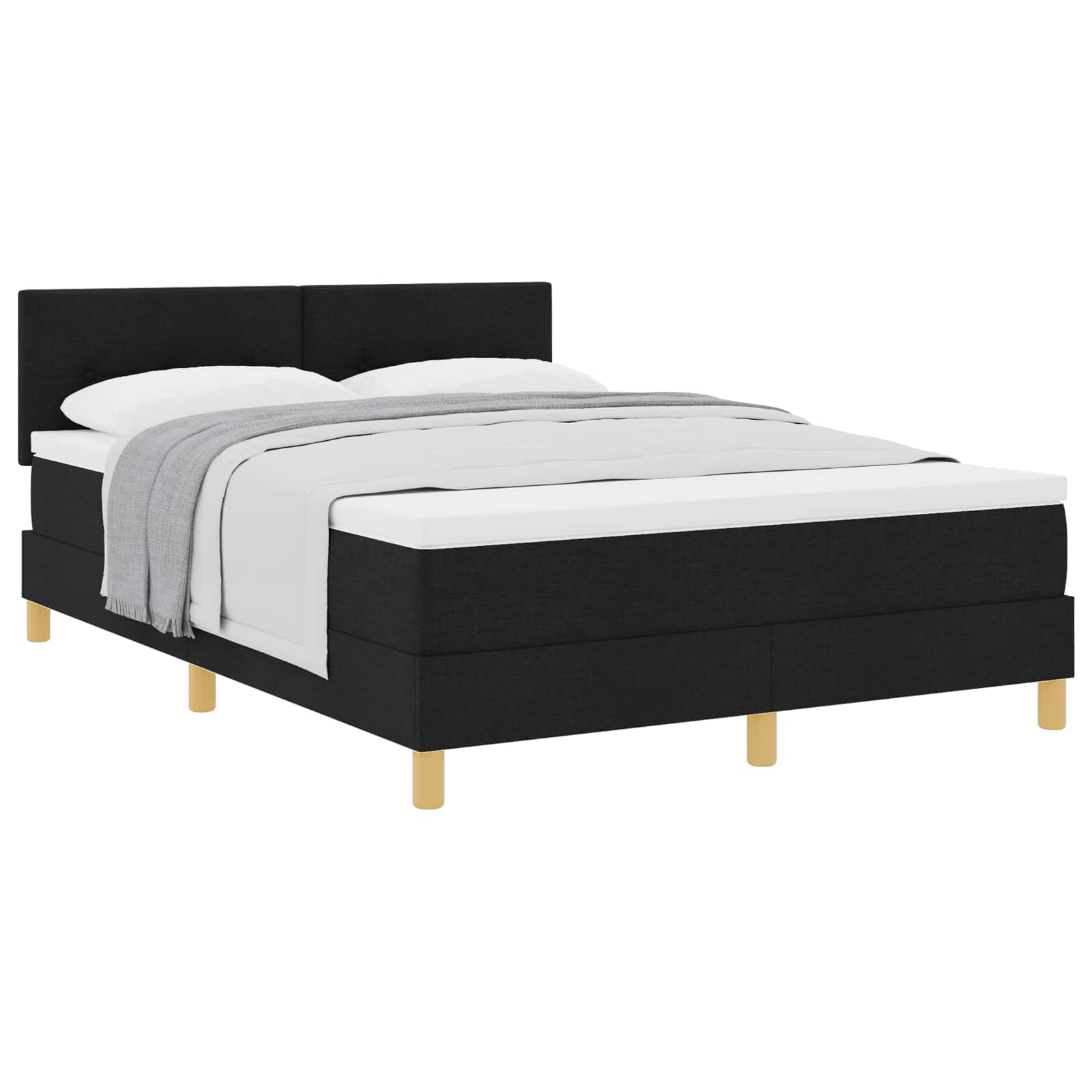Thumbnail - vidaXL Boxspringbett mit Matratze Schwarz 160 x 200 cm Stoff