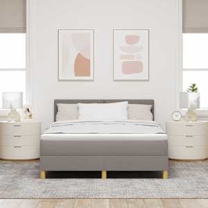Postel s boxspringem s matrací s čelo Taupe 160 x 200 cm textil - obrázek 3