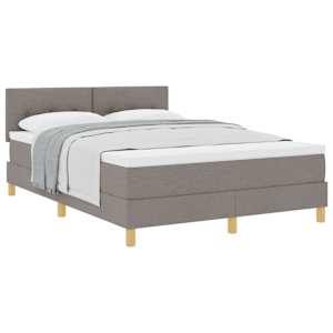 Postel s boxspringem s matrací s čelo Taupe 160 x 200 cm textil - obrázek 2