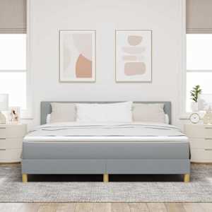 Postel s boxspringem s matrací Světle šedá 180 x 200 cm textil - obrázek 3