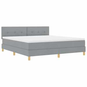 Postel s boxspringem s matrací Světle šedá 180 x 200 cm textil - obrázek 4