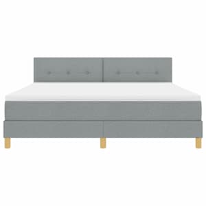 Postel s boxspringem s matrací Světle šedá 180 x 200 cm textil - obrázek 7