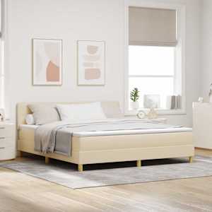 Postel s boxspringem s polštářem Krémová 180 x 200 cm textil - obrázek 1