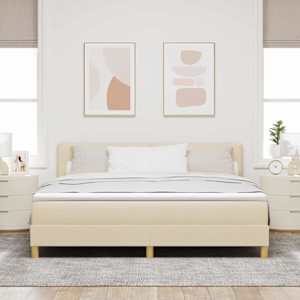 Postel s boxspringem s polštářem Krémová 180 x 200 cm textil - obrázek 3