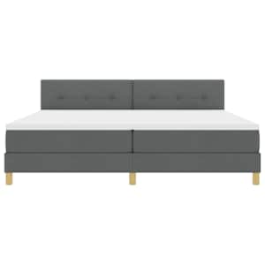 Postel s boxspringem s polštářem Tmavě šedá 200 x 200 cm textil - obrázek 7