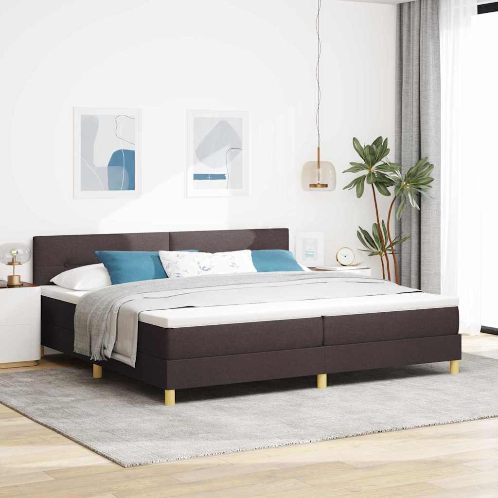 karbiga springvoodi madratsiga tumepruun 200x200 cm kangas