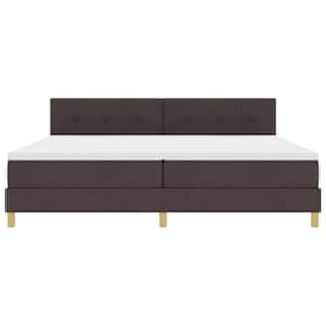 Postel s boxspringem s čelo Tmavě hnědá 200 x 200 cm textil - obrázek 7