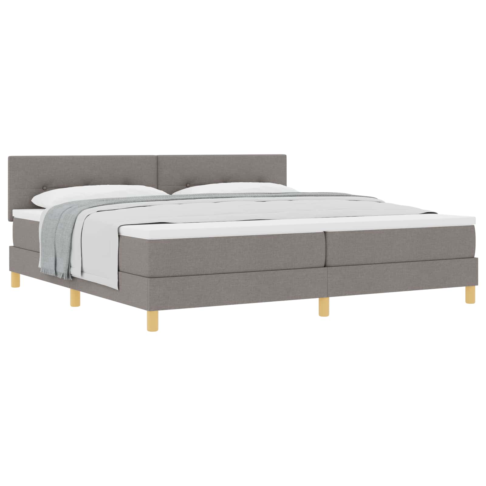 Postel s boxspringem s matrací s čelo Taupe 200 x 200 cm textil - obrázek 2