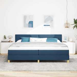 Postel s boxspringem s polštářem Modrá 200 x 200 cm textil - obrázek 3